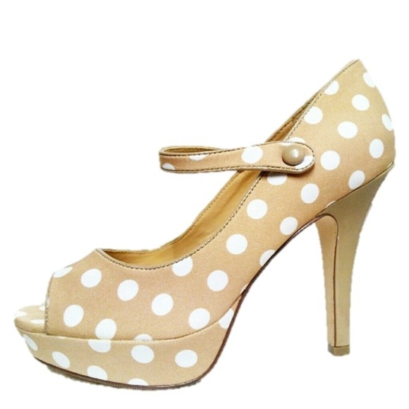 Steve Madden Shoes - MADDEN GIRL Polka Dot  "Lyons" Peep Toe Heels